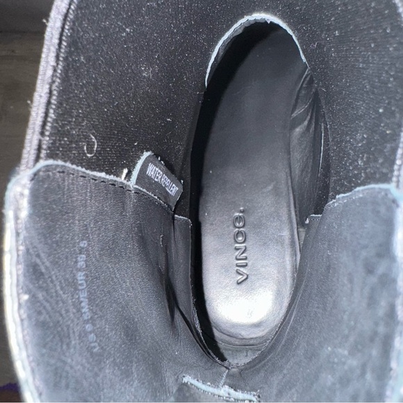 Vince Litton Black Leather Combat Chelsea waterproof Boots 9.5 - Picture 8 of 9